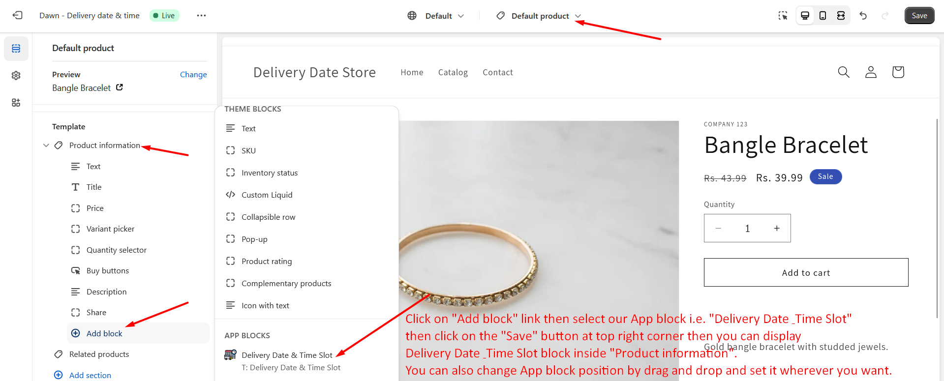 Add Block Product Page